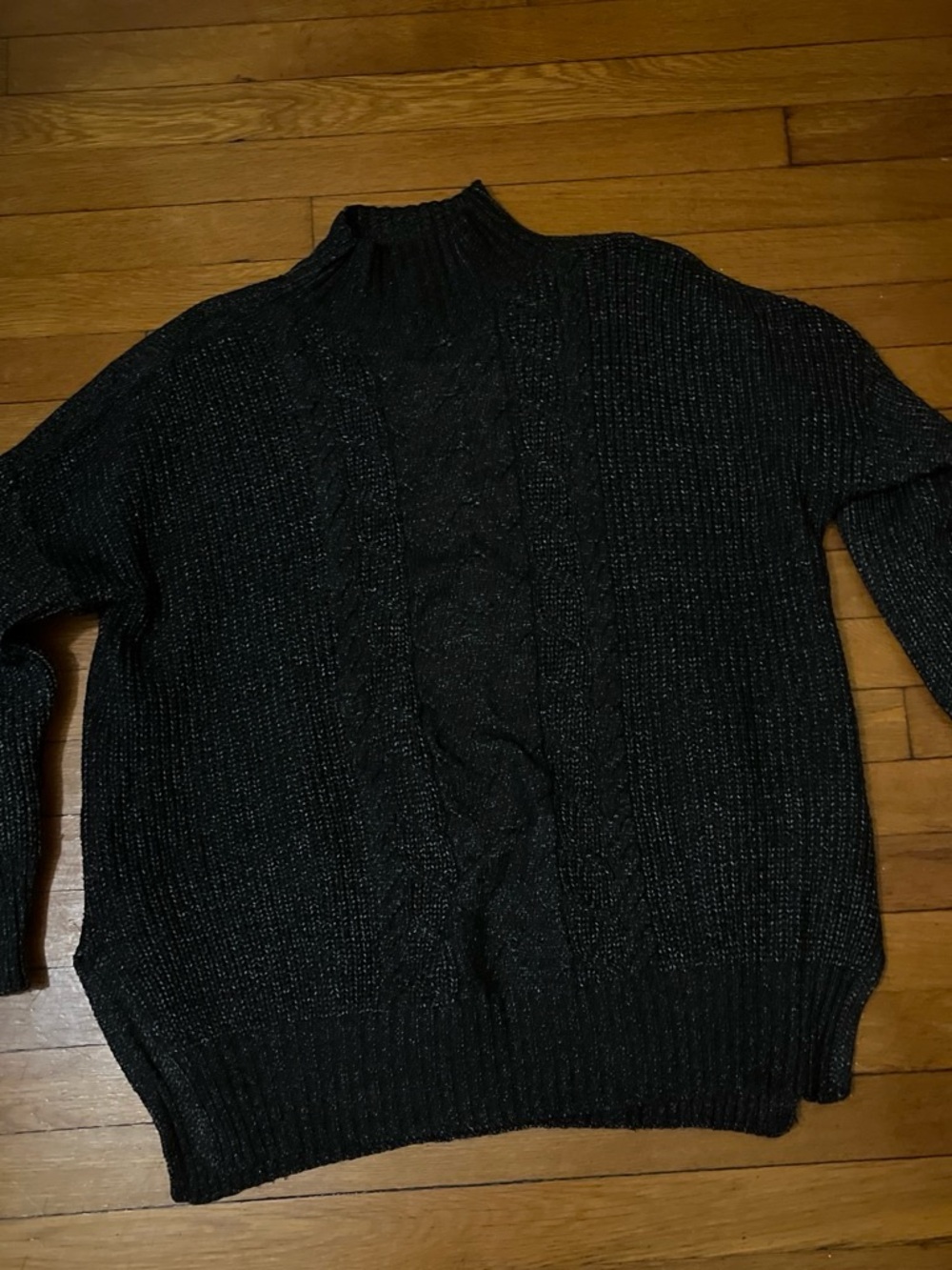 Maurices Black Turtleneck Cable Knit Sweater